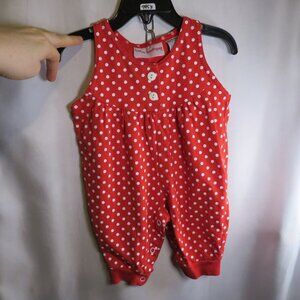 Baby Red w White Polka Dots Jumper 3-6 months Bebe Terrifique